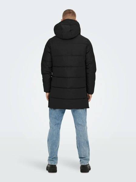 ONLY & SONS Palton de iarnă matlasat negru pentru bărbați ONLY & SONS Carl