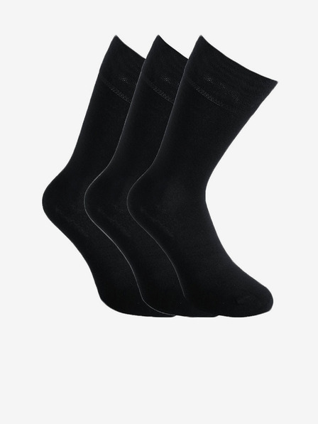 Styx 3PACK Șosete din bambus Styx High Negru