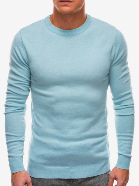 Ombre Clothing Pulover basic albastru deschis pentru bărbați Ombre Clothing