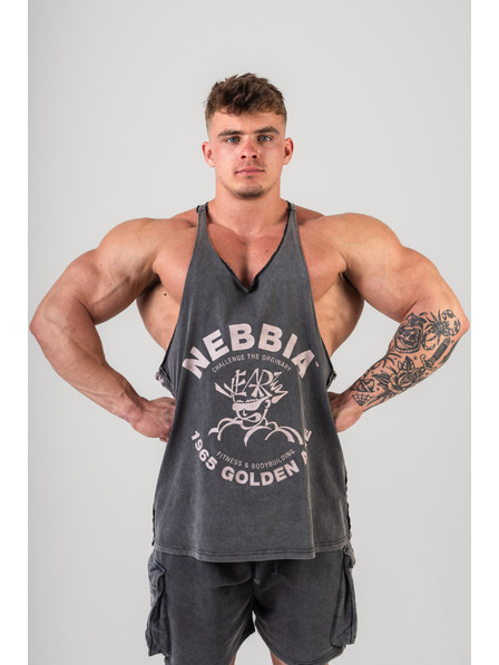 Nebbia Tricou spălăcit cu mușchi pe spate GOLDEN AGE 791 M,negru