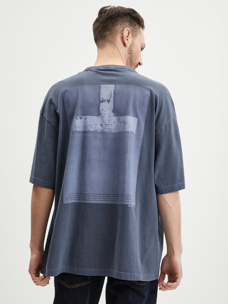 Tom Tailor Denim Tricou supradimensionat albastru închis pentru bărbați Tom Tailor Denim