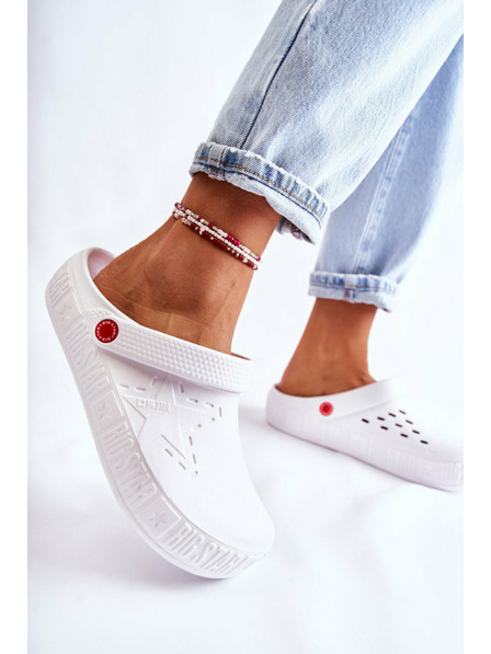 BIG STAR SHOES Papuci strălucitori pentru femei Kroks Big Star White