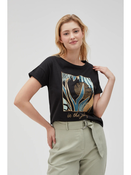 Moodo Tricou negru pentru femei Moodo