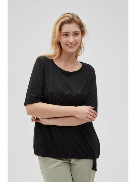 Moodo Tricou negru pentru femei Moodo