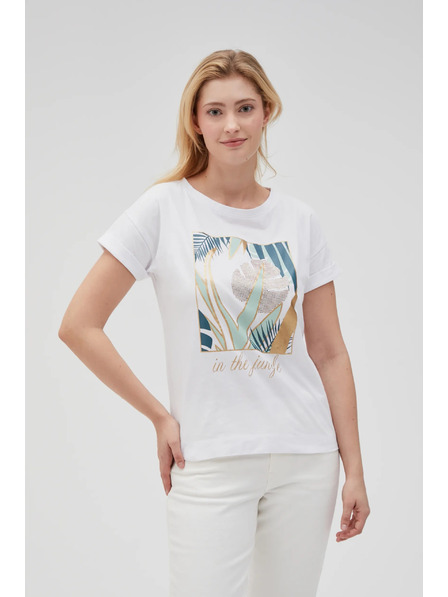 Moodo Tricou alb pentru femei Moodo