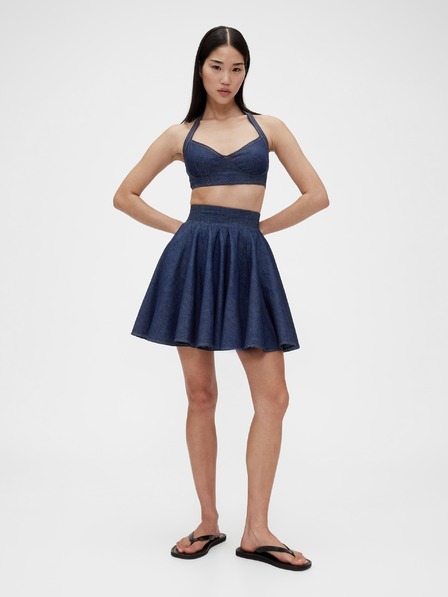 GAP Fustă mini plisată din denim GapStudio by Zac Posen GAP