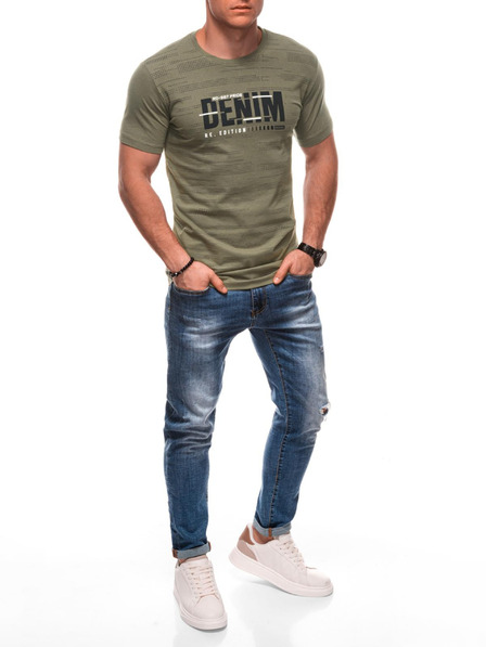 Edoti Tricou pentru bărbați cu imprimeu 1982S - albastru închis OTHER