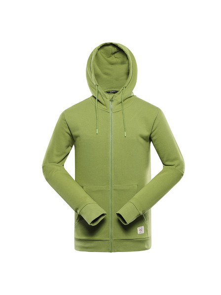 ALPINE PRO Hanorac din bumbac cu glugă pentru bărbați ALPINE PRO LOKK verde militar