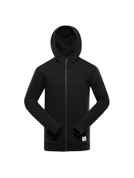 ALPINE PRO Hanorac din bumbac cu glugă pentru bărbați ALPINE PRO LOKK negru