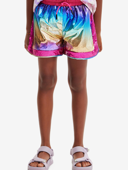 Desigual Pantaloni scurți metalici pentru fete roz și albastru Desigual Nature