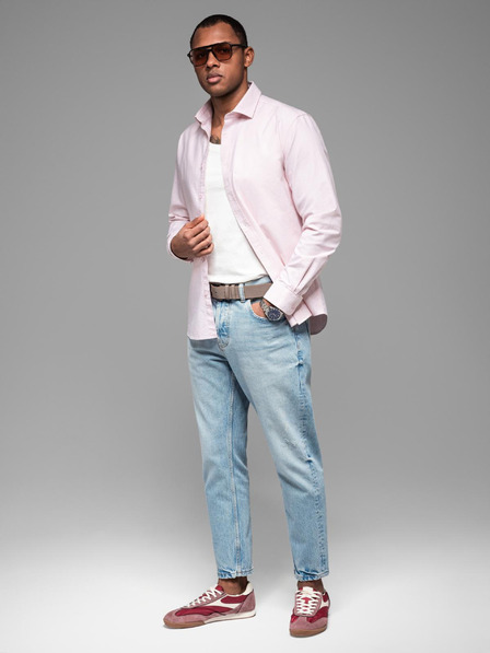 Ombre Clothing Cămașă oxford din bumbac pentru bărbați în culori pastel Ombre Clothing