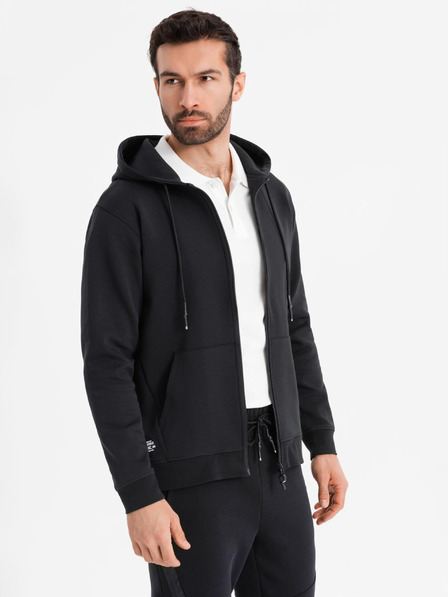 Ombre Clothing Hanorac cu glugă fără fermoar în stil streetwear Ombre Clothing