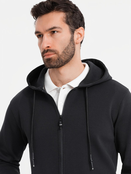 Ombre Clothing Hanorac cu glugă fără fermoar în stil streetwear Ombre Clothing