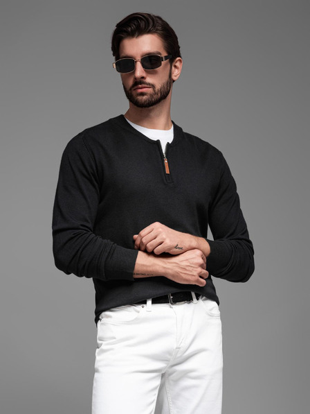 Ombre Clothing Pulover tricotat pentru bărbați cu puncte structurate Ombre Clothing