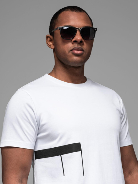 Ombre Clothing Tricou din jerseu de bumbac pentru bărbați cu inscripție mare pe lateral Ombre Clothing
