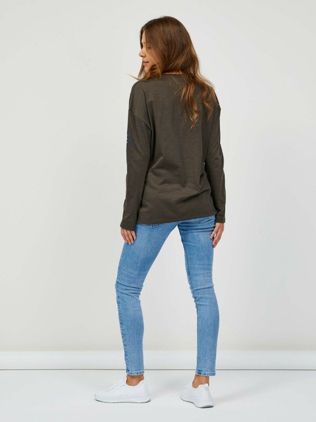 Sam 73 Tricou cu mânecă lungă kaki pentru femei SAM 73 Ariasa