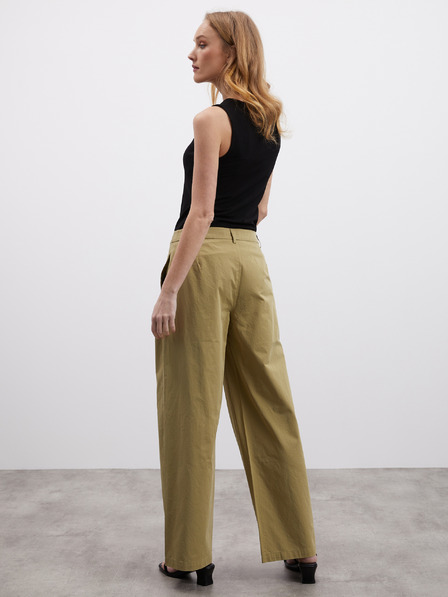 ZOOT.lab Pantaloni largi kaki pentru femei ZOOT.lab Tersita