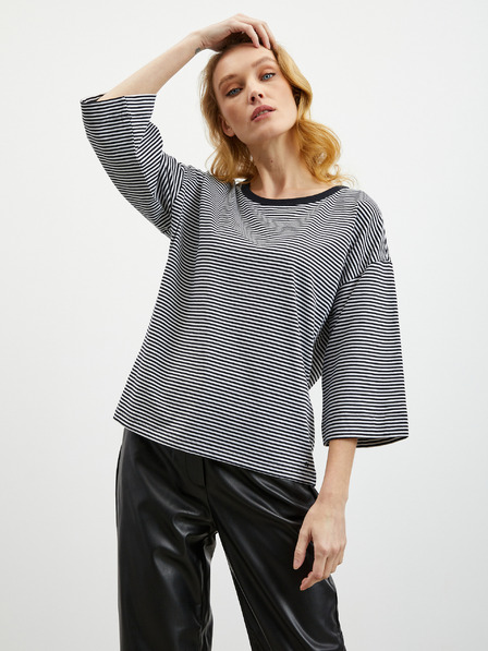 ZOOT.lab Tricou negru cu dungi pentru femei ZOOT.lab Dolly