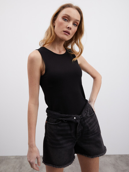 ZOOT.lab Tricou cu nervuri negru pentru femei ZOOT.lab Reza