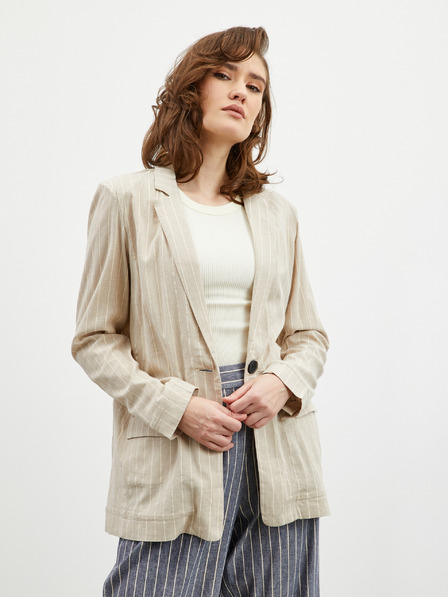 ZOOT.lab Blazer cu dungi bej pentru femei ZOOT.lab Ursala