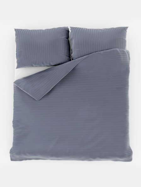 Kvalitex Lenjerie de pat din satin cu dungi 140x200, 70x90cm gri închis Kvalitex